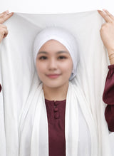 Instant Georgette Magnet Hijab - White