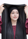 Instant Georgette Magnet Hijab - Black