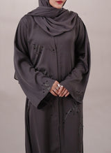 Charcoal Stone Work Abaya | 0116-C-1120