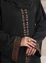 Front Open Floral Embroidery Abaya | 0116-E-1109