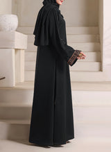 Front Open Floral Embroidery Abaya | 0116-E-1109