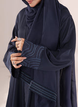 Nida Navy Blue Embroidered Abaya | 0116-E-1118