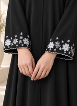 Arabis Embroidered Sleeves Front Open Abaya | 0116-E-A650