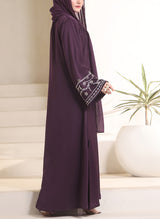 Amethyst Hand Work Abaya | 0116-J-1114