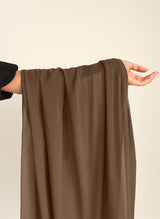 Chocolate Brown Plain Chiffon Scarf