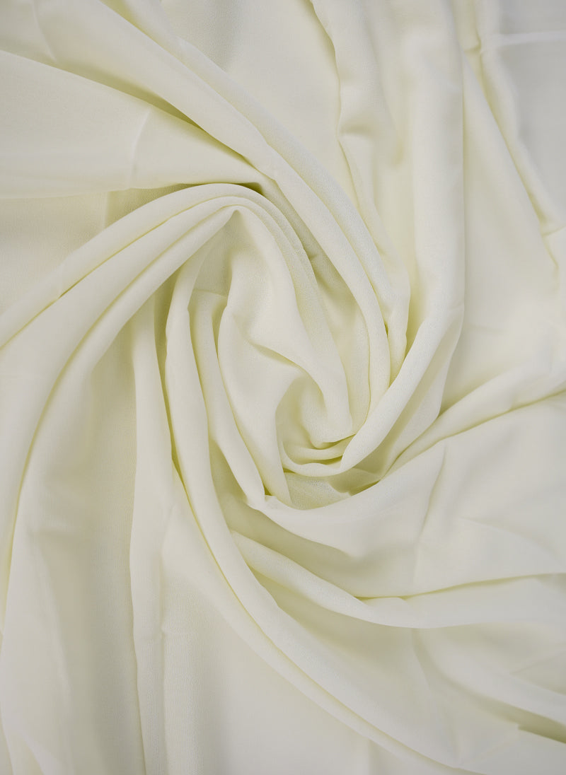 Ivory White Plain Chiffon Scarf Hijab-ul-hareem
