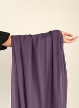 Plum Purple Plain Chiffon Scarf