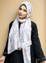 Floral Hijab-Light Brown