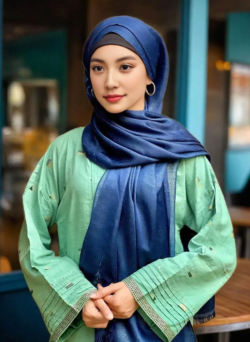 Plain Shimmer Scarf