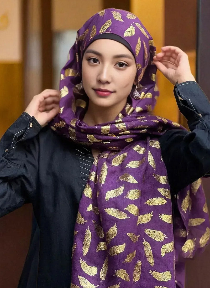 Gold Feather Hijab