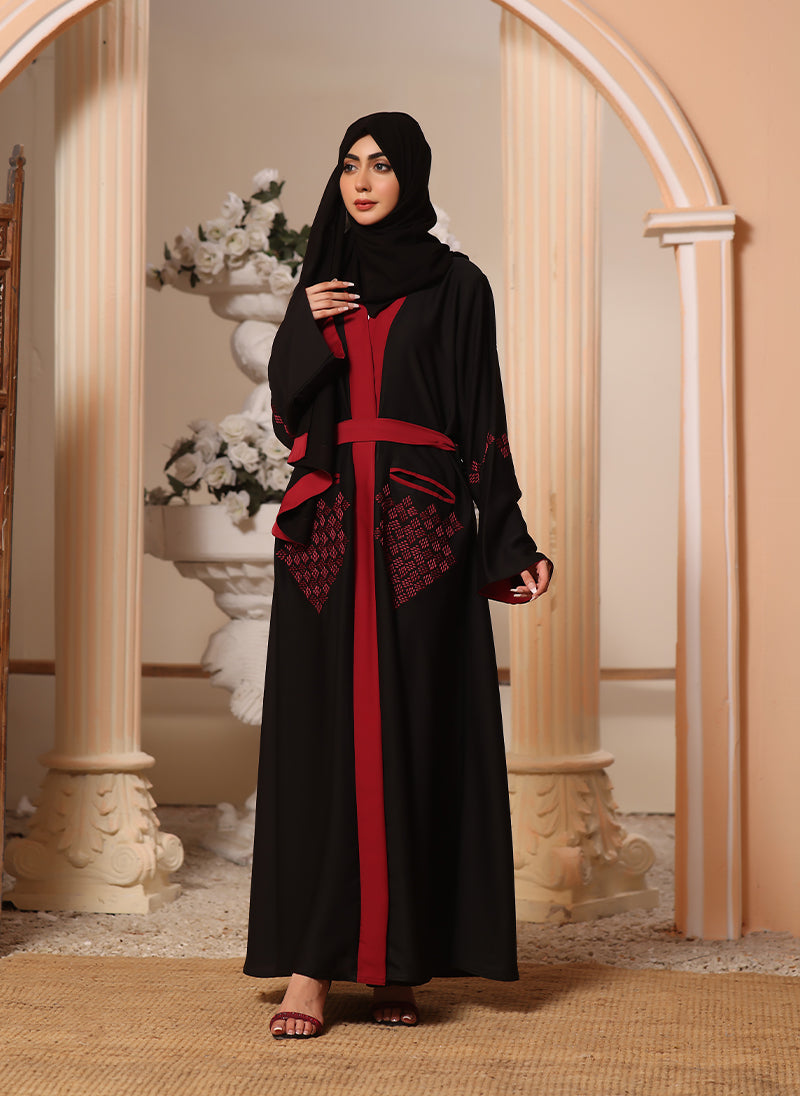 Nida Fabric Front Open Abaya