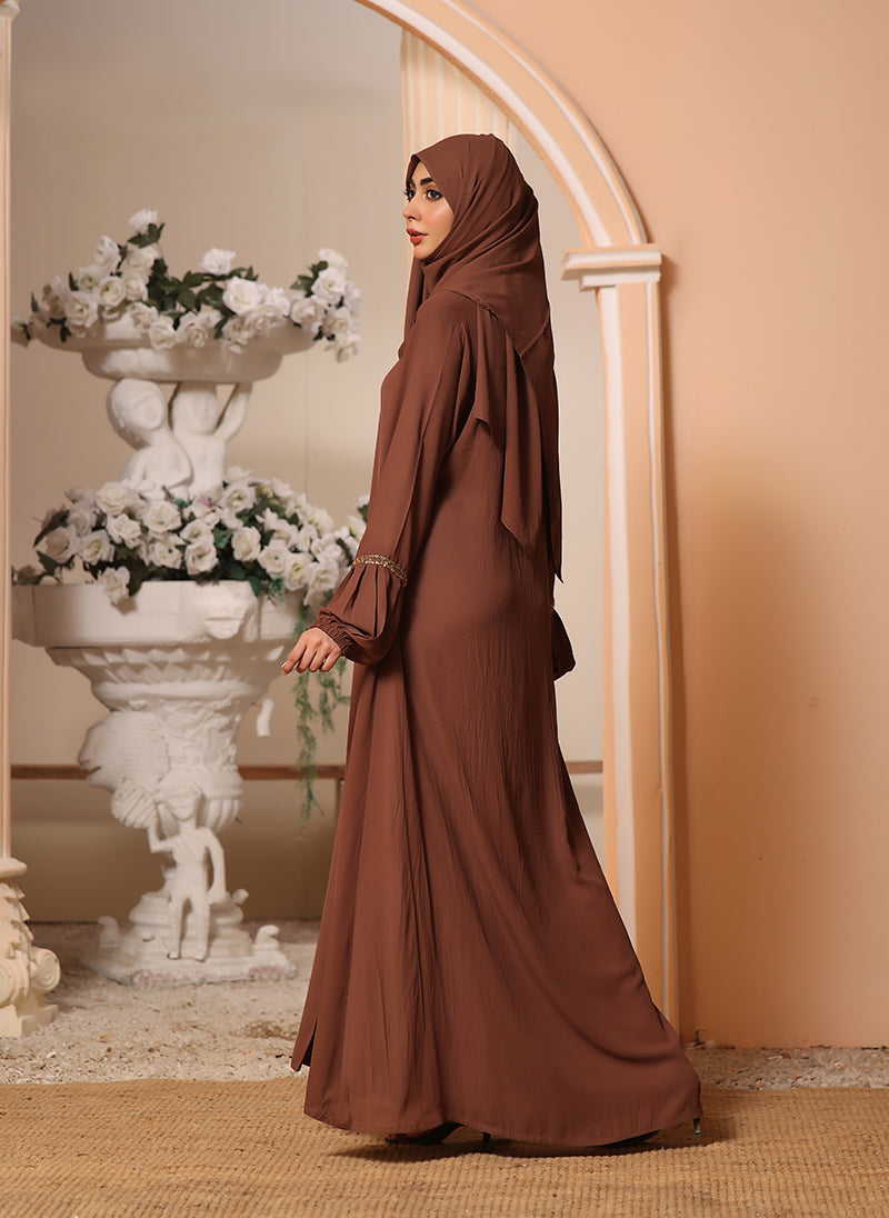 Double Georgette Front Closed Abaya