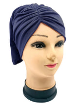 Navy Blue Side Parting Hijab Cap