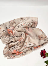Floral Hijab-Light Brown