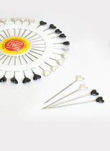 Ring Pins Big 30 Pcs Pkt Black & White Heart Shaped