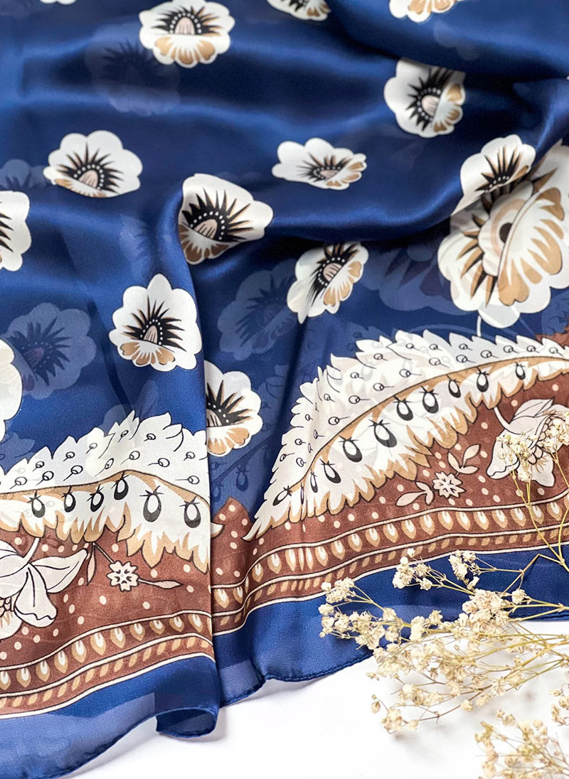 Printed Hijabs-Blue