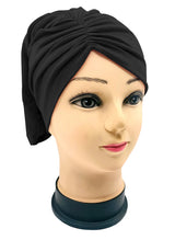 Black Side Parting Hijab Cap