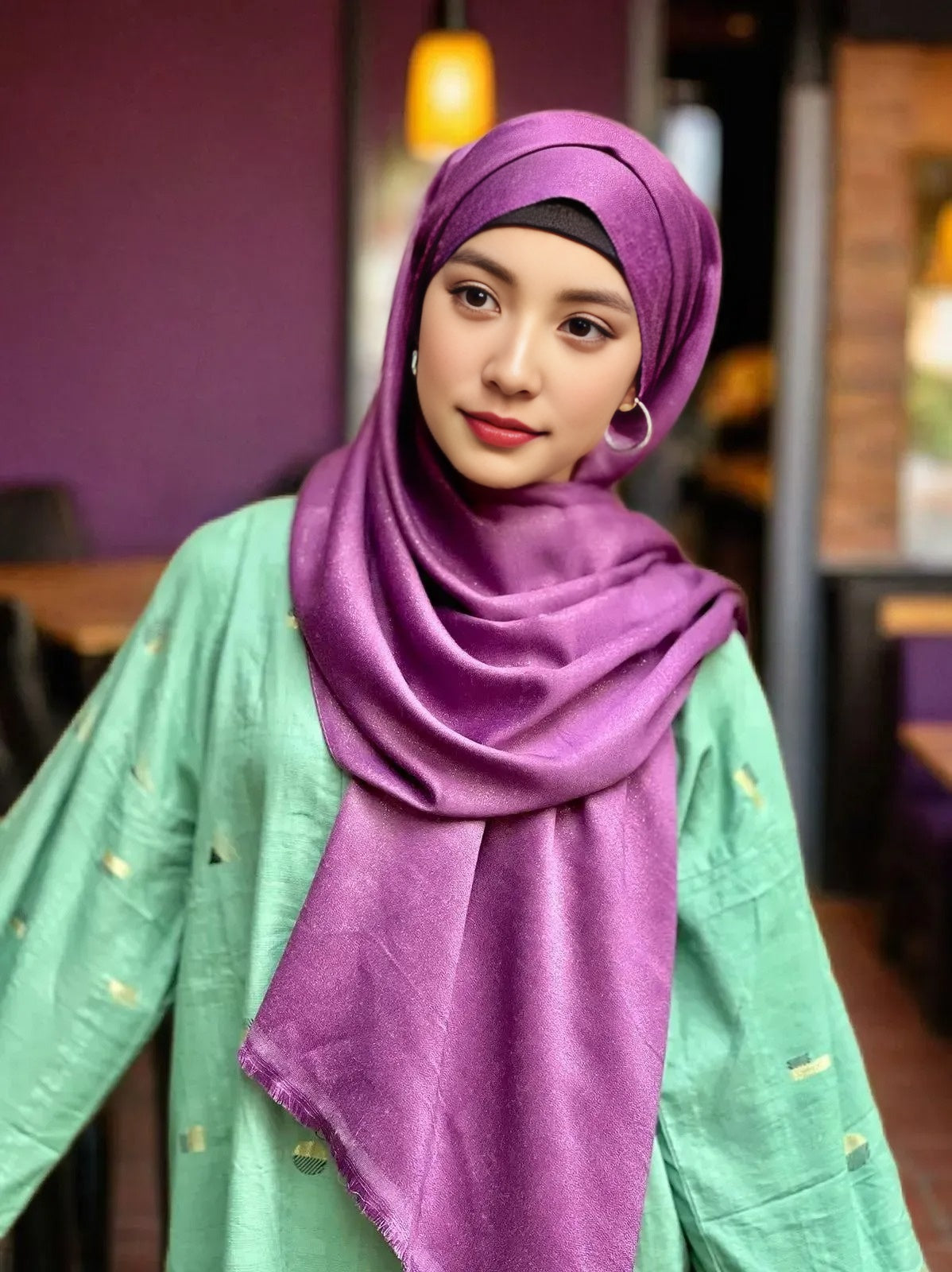 Plain Shimmer Hijab