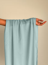 Greyish-Blue Plain Chiffon Scraf