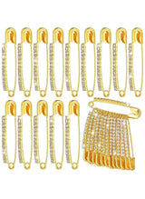 Golden Safety Pins Diamond Stone
