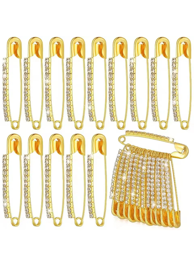 Golden Safety Pins Diamond Stone