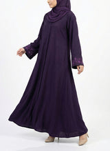 Arabis Purple Embroidered Abaya | 0116-K-A612