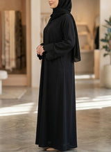 Arabi Black Nida Front Open Embroidered Abaya | 0116-K-A611 Arabis