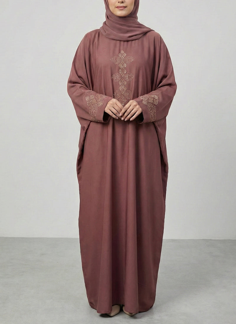 Arabis-Jilbab Stone Work Abaya| JILBAB-C-A618 Arabis