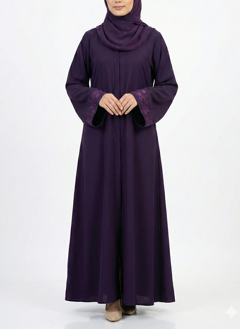 Arabis Purple Embroidered Abaya | 0116-K-A612 Arabis
