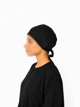 BlackPlainTieBonnetCapforHijabs3 - Hijab Ul Hareem