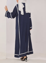 Blue Nida White Stripe Abaya - 0116-R-1010 Hijabulhareem