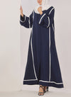 Blue Nida White Stripe Abaya - 0116-R-1010 Hijabulhareem