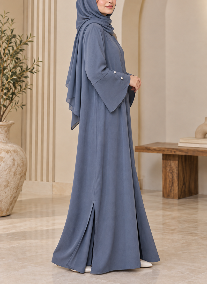 Arabis Elora Front Open Abaya | Zoom Nida | 0121-R-A652