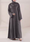 Charcoal Stone Work Abaya | 0116-C-1120 Hijab-ul-hareem