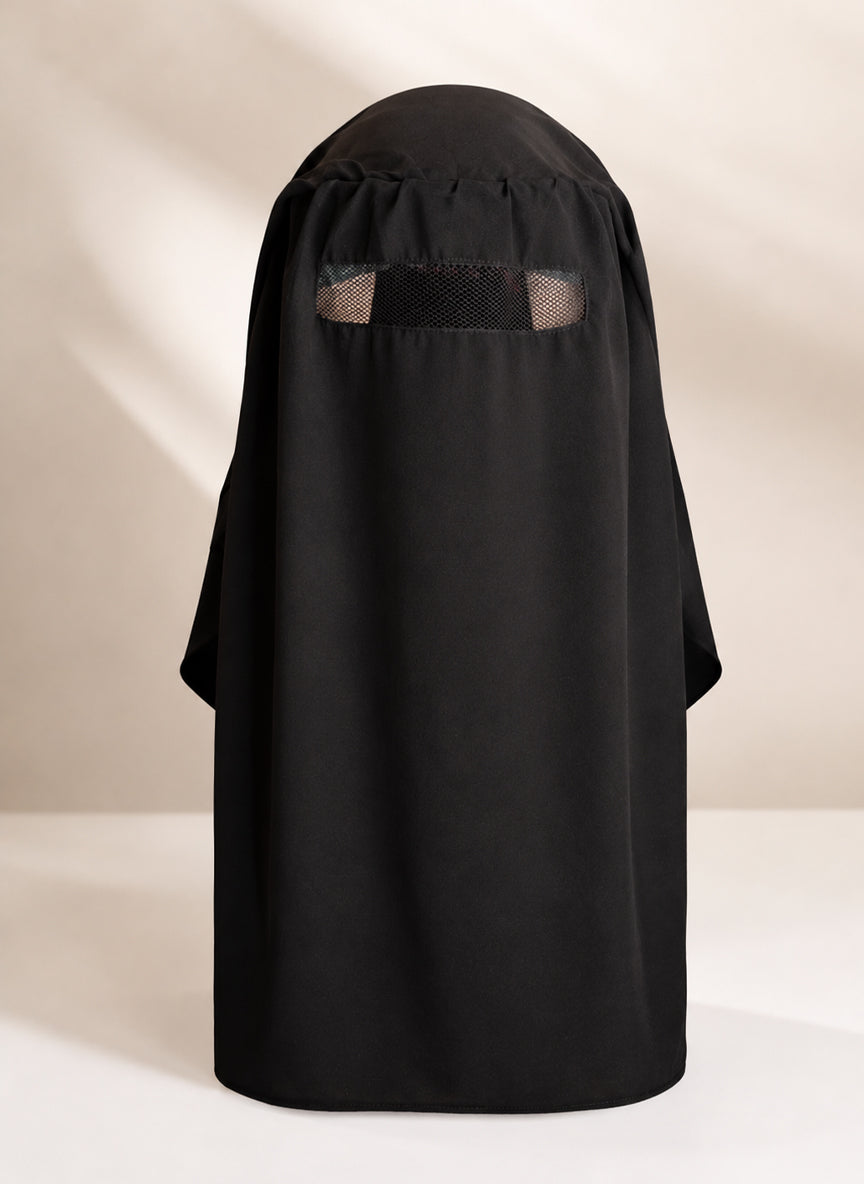 Black Hajj Cap Face Cover