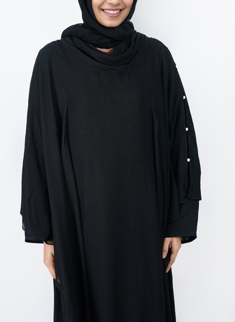 Black Chiffon Abaya Jilbab-798