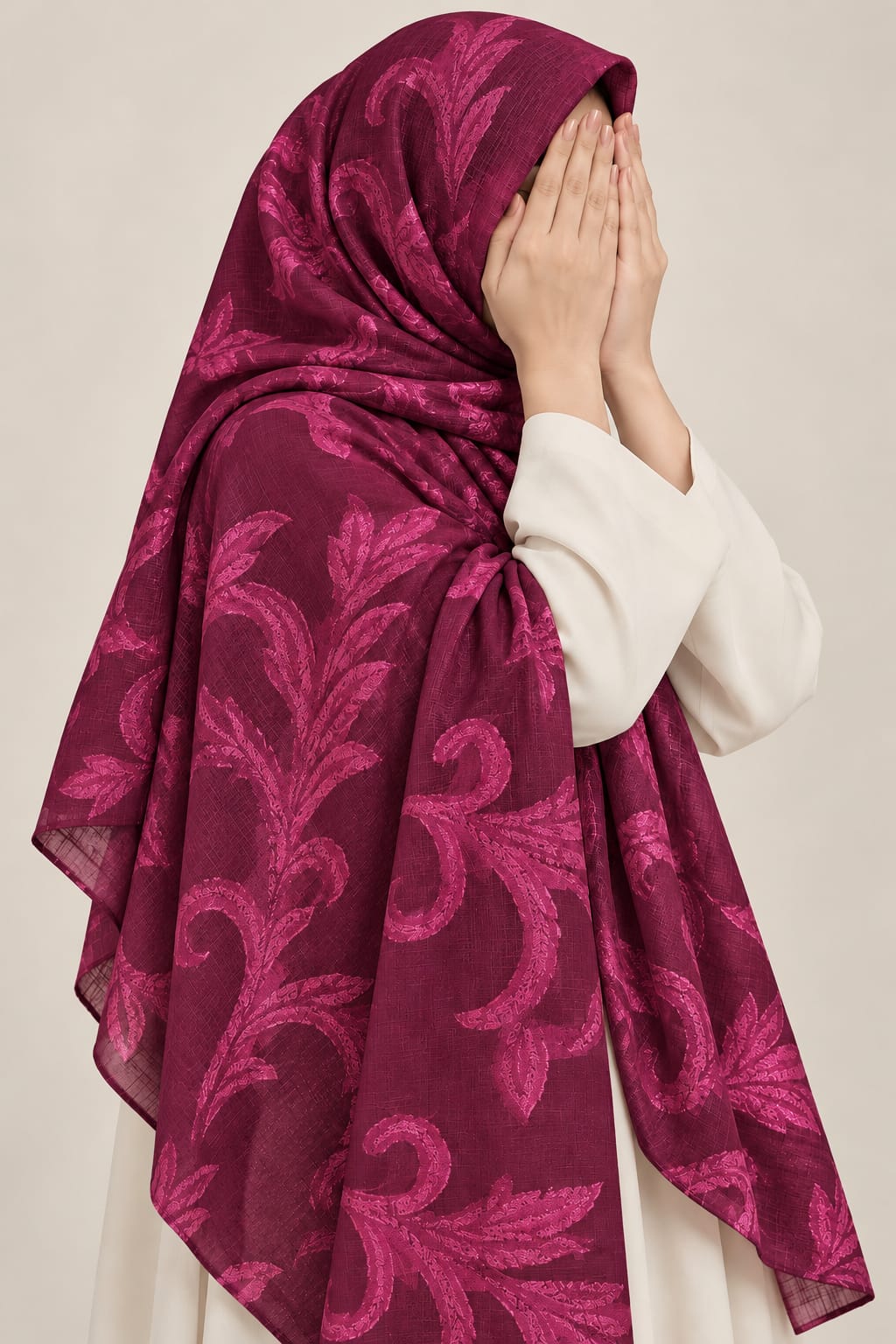 MaroonFloralTurkishLawnScarf2 hijabulhareem