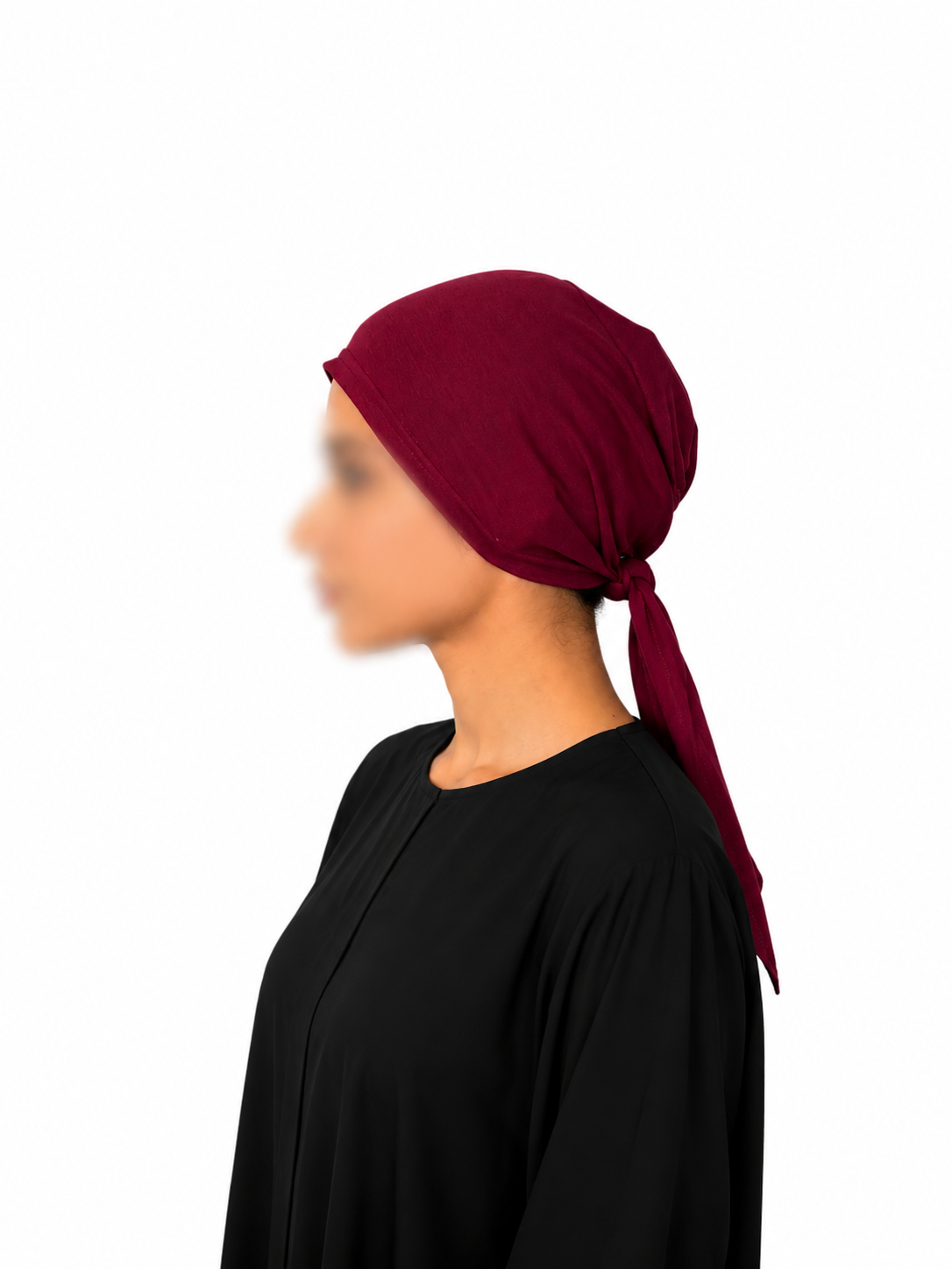 MaroonPlainTieBonnetCapforHijabs2 - Hijab ul Hareem