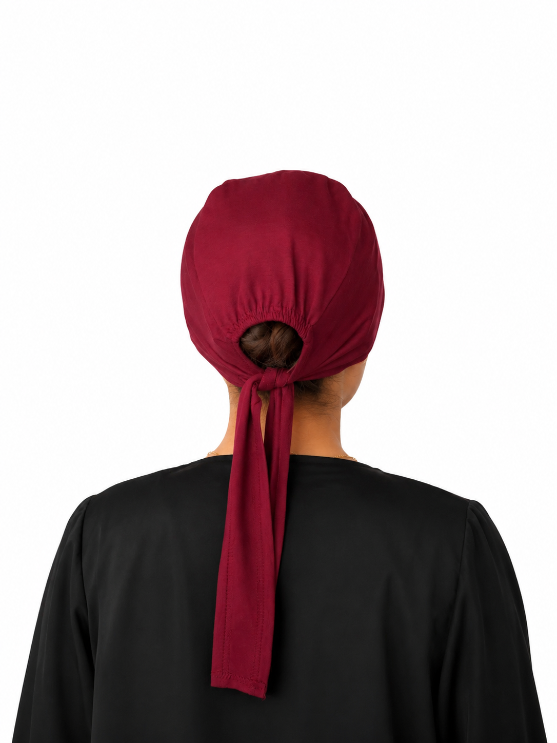 MaroonPlainTieBonnetCapforHijabs3 - Hijab ul Hareem