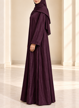 Mulberry Zari Stripe Front Open Abaya | 0116-PR-1223
