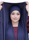 Instant Georgette Magnet Hijab - Navy Blue