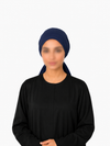 NavyBluePlainTieBonnetCapforHijabs1 - Hijab Ul Hareem
