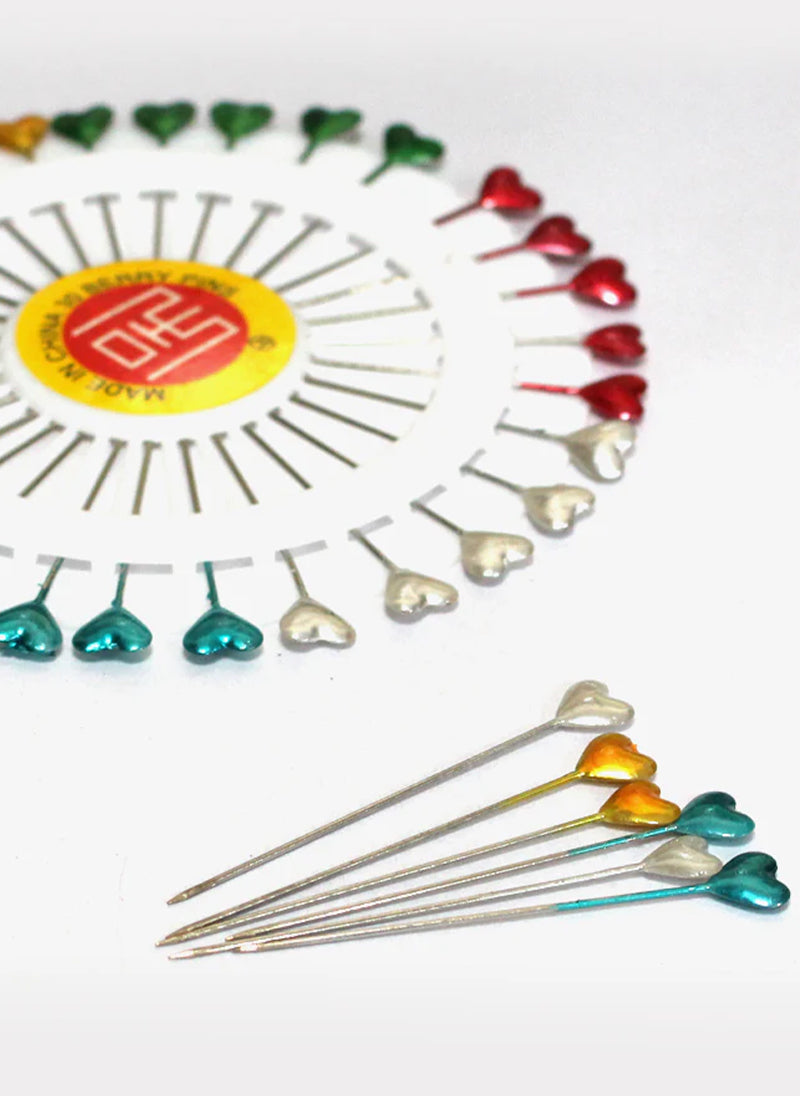 Ring Pins Big 30 Pcs Pkt Multi Color Heart Shaped Hijabulhareem