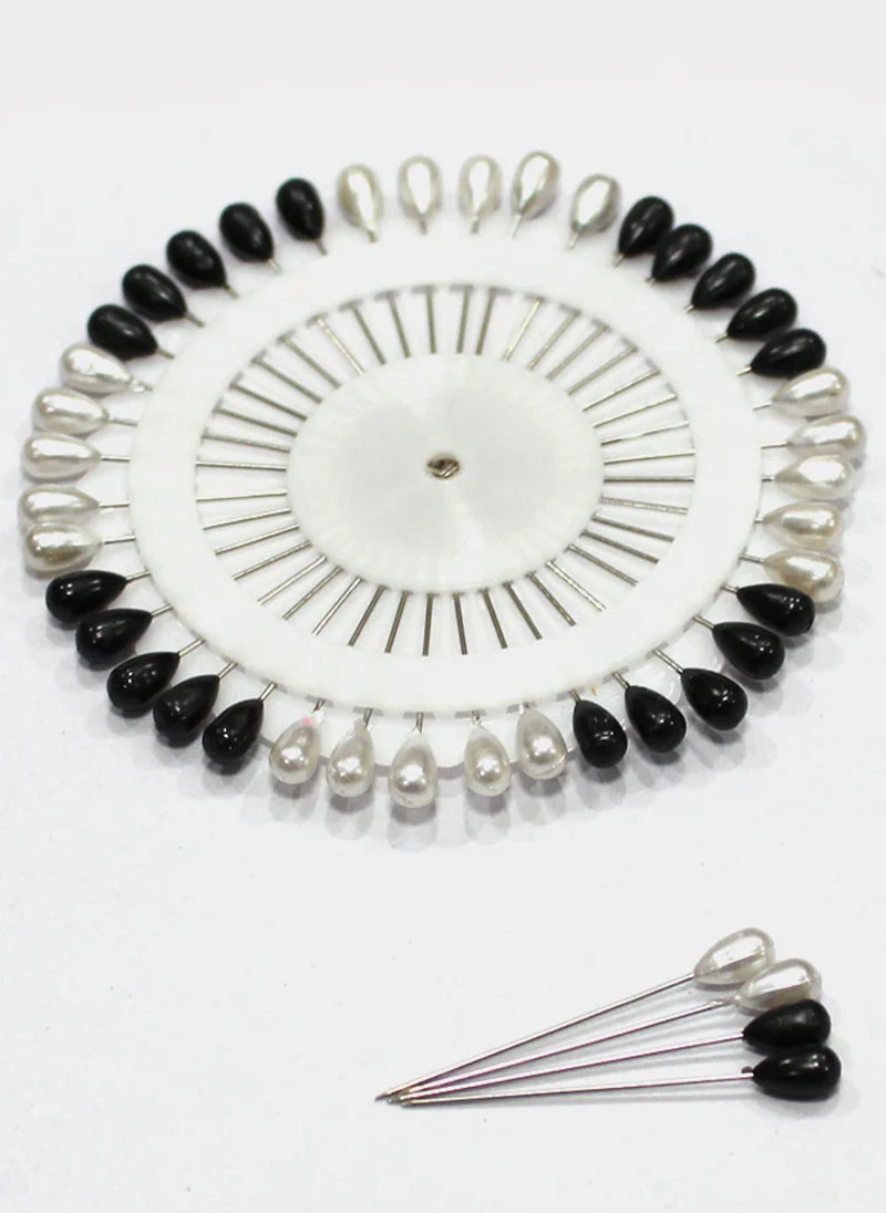 Ring Pins Big 40 Pcs Pkt Black & White Hijabulhareem