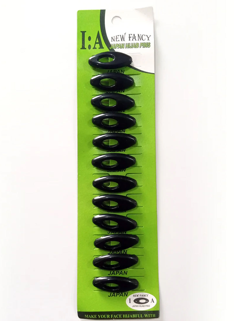 SCARF PINS JAPAN Pack Of 12 Black Hijabulhareem