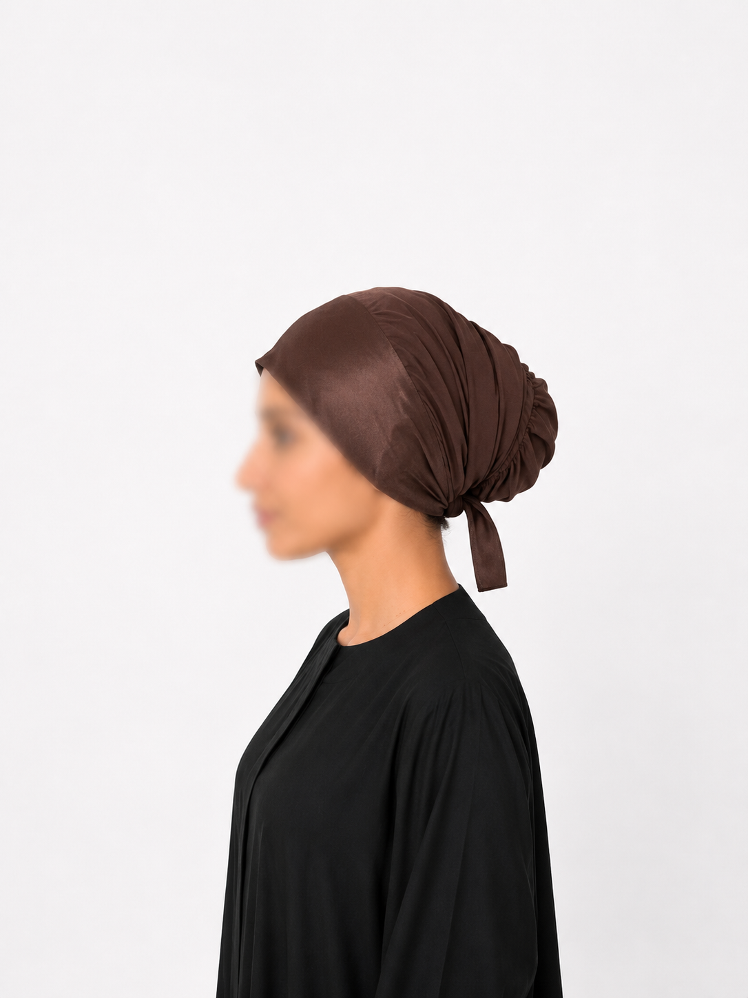 Satin Hijab Cap Brown