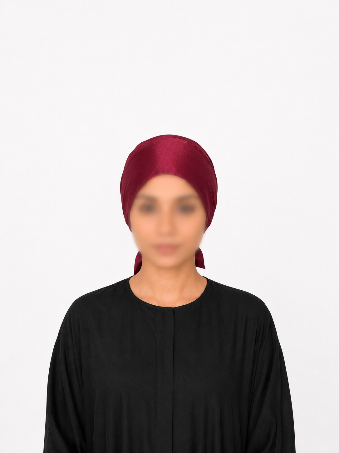 Satin Hijab Cap Maroon