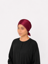 Satin Hijab Cap Maroon