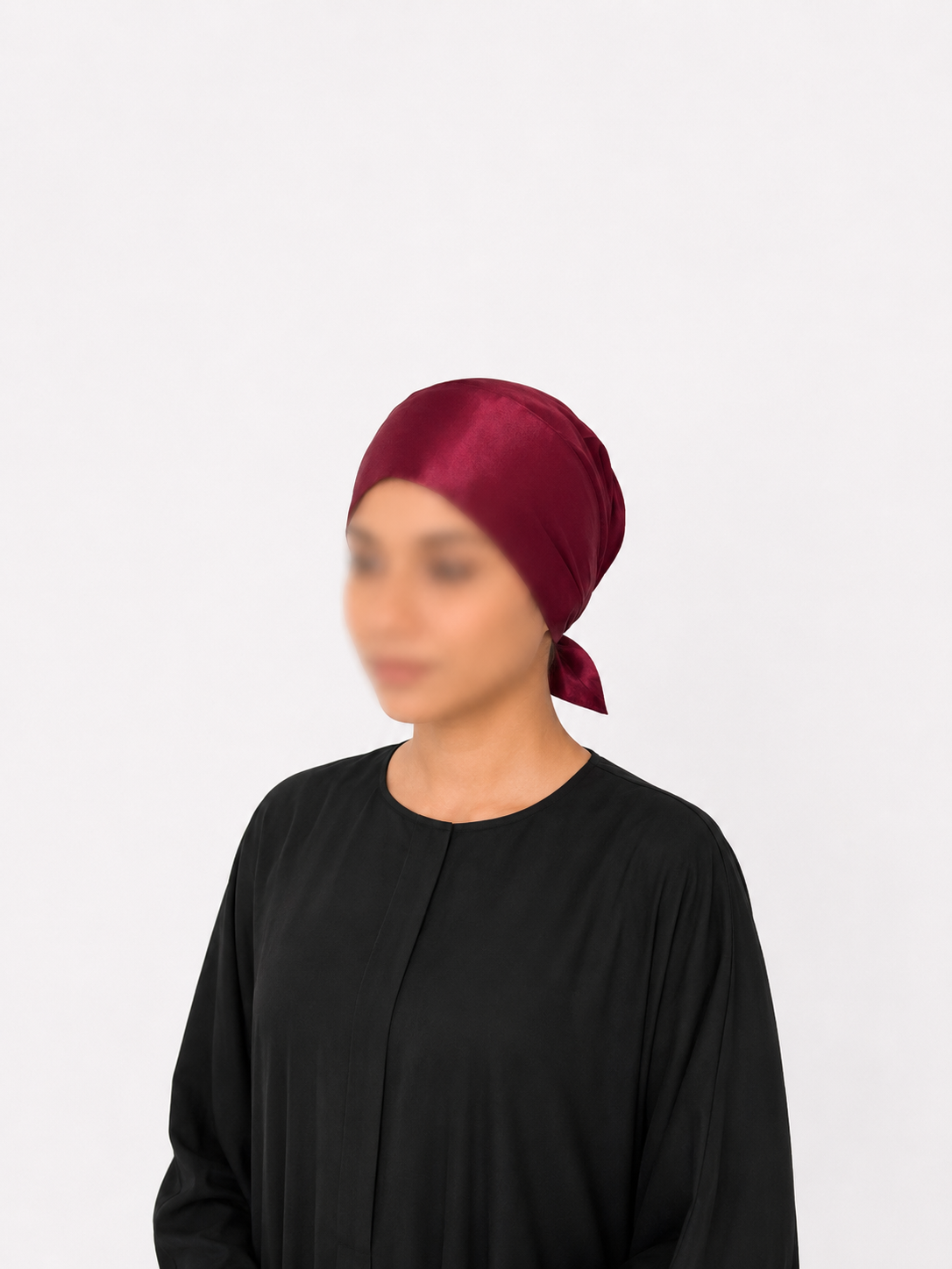 Satin Hijab Cap Maroon