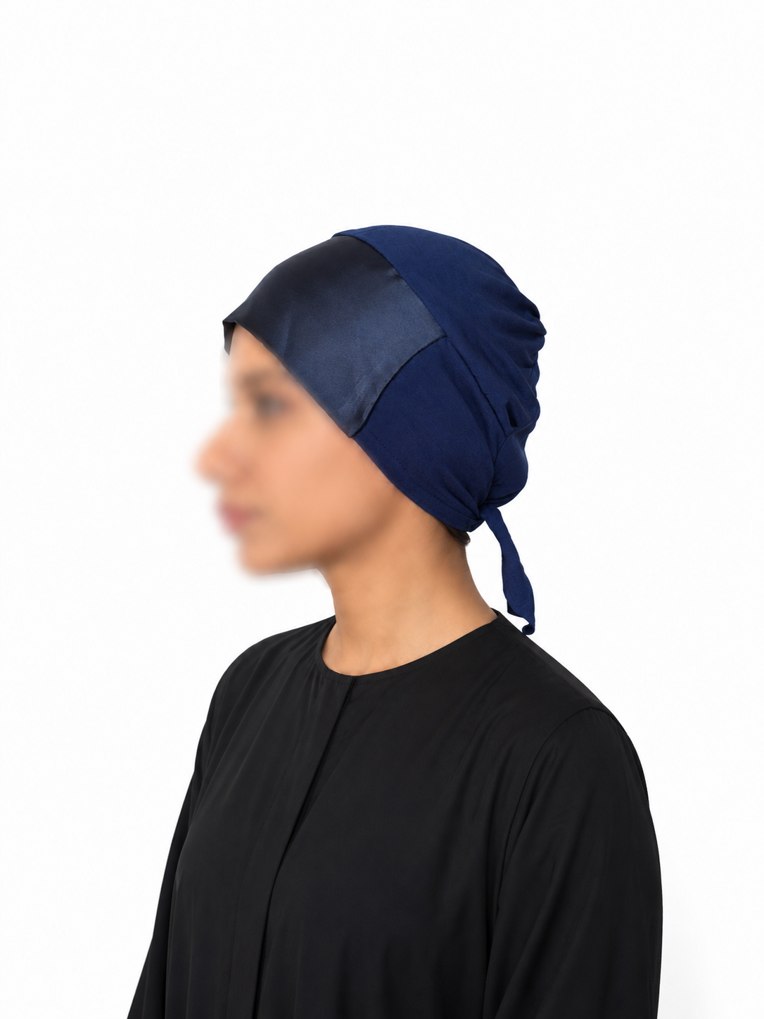 Satin Hijab Cap Navy Blue